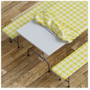 Picnic Table Cover Set 30x72 w/ Bench‎ Covers Elastic Waterproof Yellow Plaid